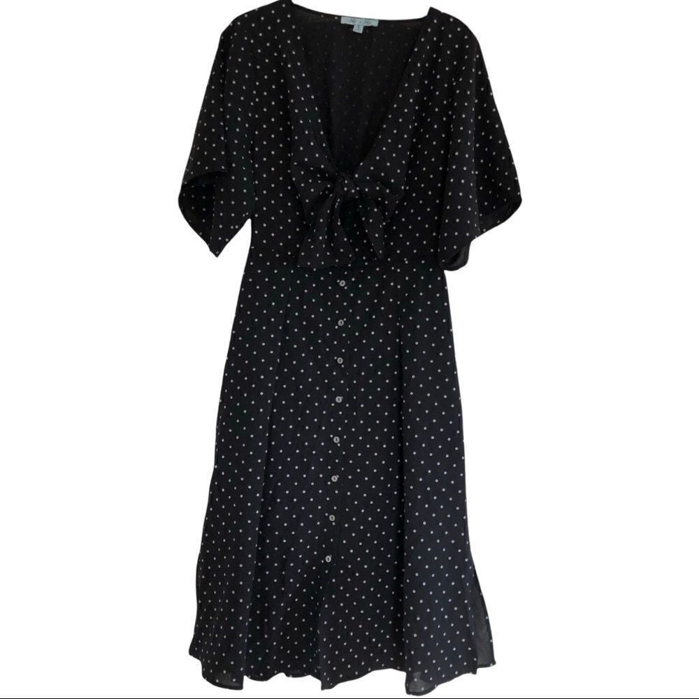 She and Sky Polka Dot Dress S NWOT